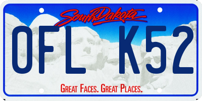 SD license plate 0FLK52