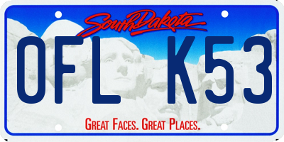 SD license plate 0FLK53