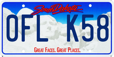 SD license plate 0FLK58