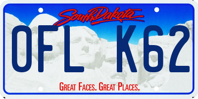 SD license plate 0FLK62