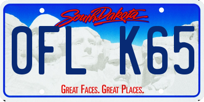 SD license plate 0FLK65