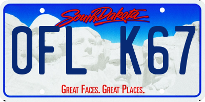 SD license plate 0FLK67