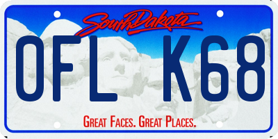 SD license plate 0FLK68