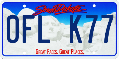 SD license plate 0FLK77