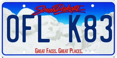 SD license plate 0FLK83