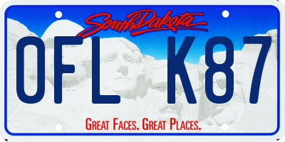 SD license plate 0FLK87