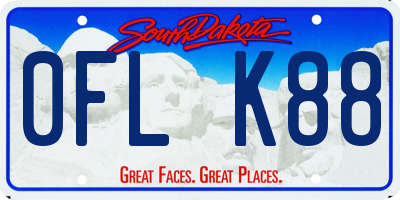 SD license plate 0FLK88