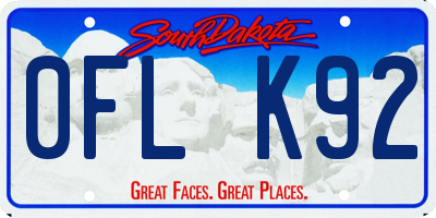SD license plate 0FLK92