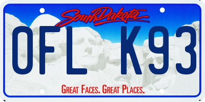 SD license plate 0FLK93