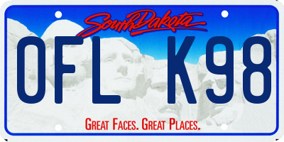 SD license plate 0FLK98