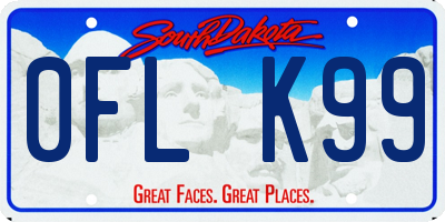 SD license plate 0FLK99
