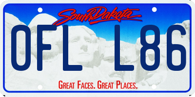 SD license plate 0FLL86