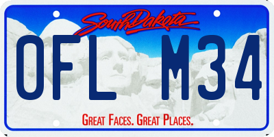 SD license plate 0FLM34