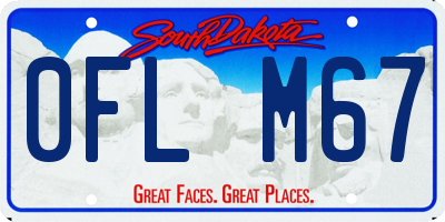 SD license plate 0FLM67