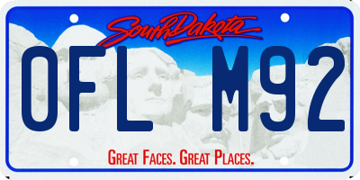 SD license plate 0FLM92