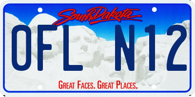 SD license plate 0FLN12