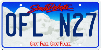 SD license plate 0FLN27