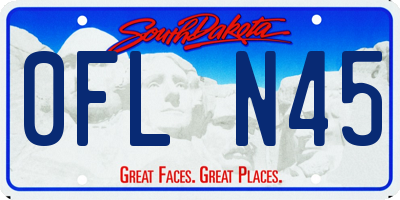SD license plate 0FLN45