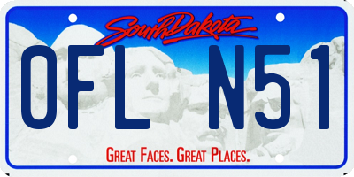 SD license plate 0FLN51