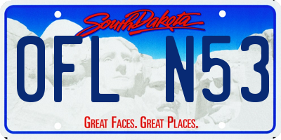 SD license plate 0FLN53