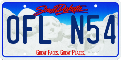 SD license plate 0FLN54