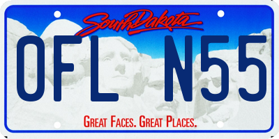 SD license plate 0FLN55