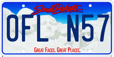 SD license plate 0FLN57