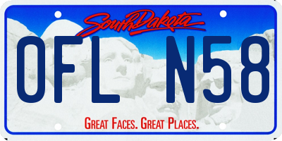 SD license plate 0FLN58