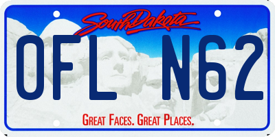 SD license plate 0FLN62