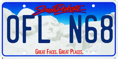 SD license plate 0FLN68