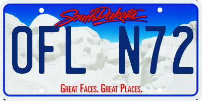 SD license plate 0FLN72