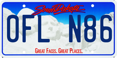 SD license plate 0FLN86