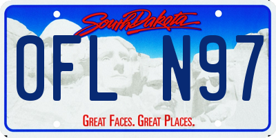 SD license plate 0FLN97