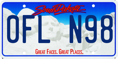 SD license plate 0FLN98