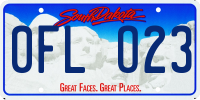 SD license plate 0FLO23