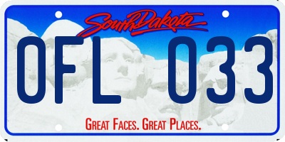 SD license plate 0FLO33