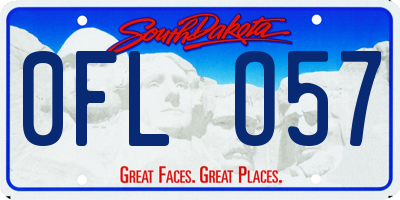 SD license plate 0FLO57