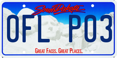 SD license plate 0FLP03