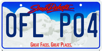 SD license plate 0FLP04