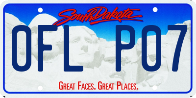 SD license plate 0FLP07