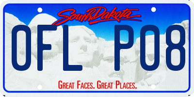 SD license plate 0FLP08