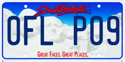 SD license plate 0FLP09