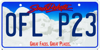 SD license plate 0FLP23