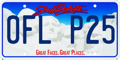 SD license plate 0FLP25