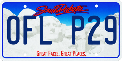SD license plate 0FLP29