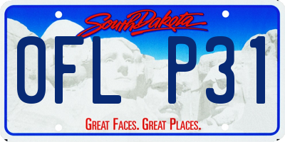 SD license plate 0FLP31