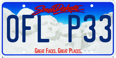 SD license plate 0FLP33