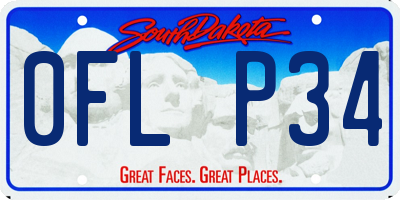 SD license plate 0FLP34