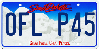 SD license plate 0FLP45