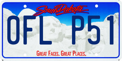 SD license plate 0FLP51